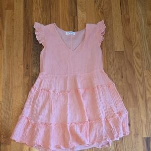 Pink Ruffled Ladies Dress